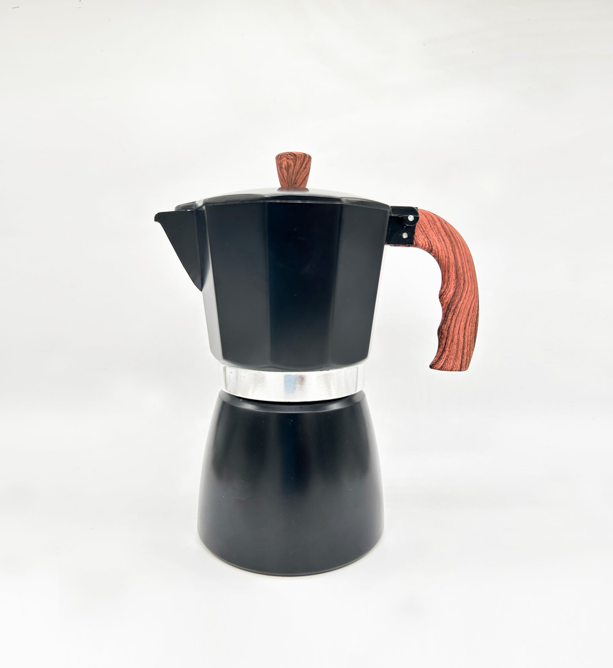 Black Moka Pot: Stovetop Coffee Maker