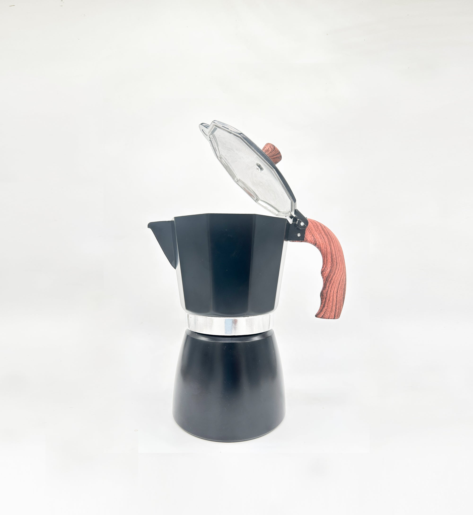 Black Moka Pot: Stovetop Coffee Maker